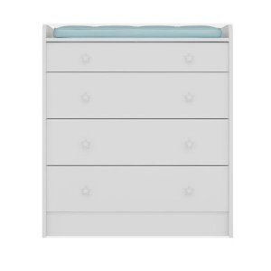Cômoda Infantil Trocador 04 Gavetas Doce Sonho Branco 25235 Qmovi