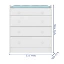 Ver imagem 2 de Cômoda Infantil Trocador 04 Gavetas Doce Sonho Branco 25235 Qmovi