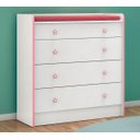 Ver imagem 1 de Cômoda Infantil Trocador 04 Gavetas Doce Sonho Branco Rosa 252310 Qmovi