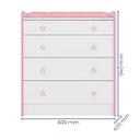 Ver imagem 3 de Cômoda Infantil Trocador 04 Gavetas Doce Sonho Branco Rosa 252310 Qmovi