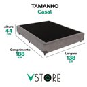 Ver imagem 3 de Cama Box Casal Cinza V-store 138x188x44