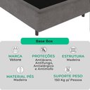 Ver imagem 2 de Cama Box Casal Cinza V-store 138x188x44