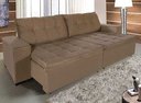 Ver imagem 1 de Sofá Retrátil e Reclinável 2,10m Suede Austrália Marrom Castor
