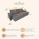 Ver imagem 3 de Sofá Retrátil e Reclinável 2,10m Suede Austrália Cinza