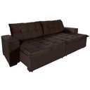 Ver imagem 2 de Sofá Retrátil e Reclinável 2,30m Suede Austrália Marrom Café