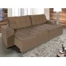 Sofá Retrátil e Reclinável 2,30m Suede Austrália Marrom Castor - 1