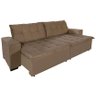 Sofá Retrátil e Reclinável 2,30m Suede Austrália Marrom Castor - 2