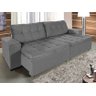 Sofá Retrátil e Reclinável 2,30m Suede Austrália Cinza - 1