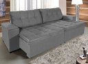 Ver imagem 1 de Sofá Retrátil e Reclinável 2,30m Suede Austrália Cinza