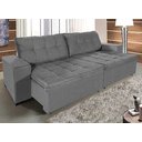 Ver imagem 1 de Sofá Retrátil e Reclinável 2,30m Suede Austrália Cinza