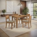 Ver imagem 1 de Conjunto para Sala de Jantar Mesa com 4 Cadeiras Melina Marrom/Canela/Areia