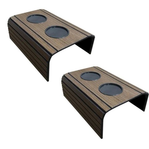 Kit 2 Bandejas Esteira para Braço de Sofá Porta Copo Tabaco