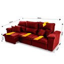 Ver imagem 3 de Sofá Retrátil Reclinável Trento 2,30m Suede Velut Vermelho c/ Molas no Assento - King House