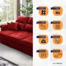 Sofá Retrátil Reclinável Trento 2,30m Suede Velut Vermelho c/ Molas no Assento - King House - 5