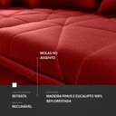 Ver imagem 6 de Sofá Retrátil Reclinável Trento 2,30m Suede Velut Vermelho c/ Molas no Assento - King House