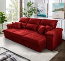 Ver imagem 1 de Sofá Retrátil Reclinável Trento 2,30m Suede Velut Vermelho c/ Molas no Assento - King House