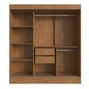 Ver imagem 4 de Guarda-roupa Casal Londes 3 Portas 2 Gavetas com Espelho 100% Mdf Off White/nogueira - Doripel Móvei