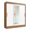 Ver imagem 3 de Guarda-roupa Casal Londes 3 Portas 2 Gavetas com Espelho 100% Mdf Off White/nogueira - Doripel Móvei