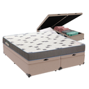 Ver imagem 1 de Cama Box Queen com Bau Ortobom D33 Light Bege