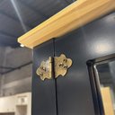 Ver mais imagens de Kit Cozinha 4 Portas 2 Gavetas Retrô MDF Pés em Madeira Maciça 91,5cm Joy Yescasa Preto/Natural