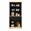 Ver imagem 4 de Kit Cozinha 4 Portas 2 Gavetas Retrô MDF Pés em Madeira Maciça 91,5cm Joy Yescasa Preto/Natural