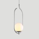 Ver imagem 4 de Lustre Pendente On Clip - Prata com Globo de Vidro Branco - 4125-15-br