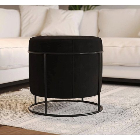 Puff Redondo Sala de Estar Madrid5:preto/preto