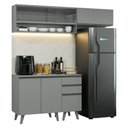 Ver imagem 4 de Armário de Cozinha Compacta 200cm Nice Madesa Xa14 Cinza