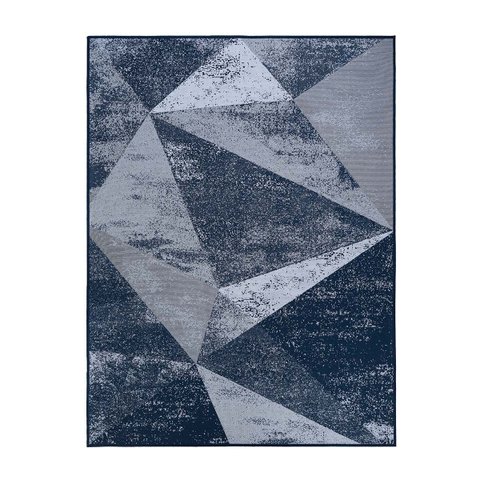 Passadeira Sala Antiderrapante Geométrico Belga Domani:Cristal Azul/0,50x0,80m