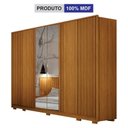 Ver imagem 4 de Guarda Roupa Casal Evo 6 Portas com Espelho Cinamomo com Cômoda Rubi 4 Gavetas Cinamomo – Leifer