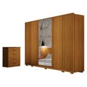 Ver imagem 1 de Guarda Roupa Casal Evo 6 Portas com Espelho Cinamomo com Cômoda Rubi 4 Gavetas Cinamomo – Leifer
