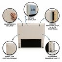 Ver imagem 4 de Cabeceira para Cama Box Casal Padrão Virella 140cm Moderna com Frame Linho Bege Claro - Desk Design