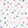 Papel de Parede Adesivo Poá Fundo Branco bolinhas Coloridas - 1