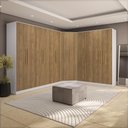 Ver imagem 1 de Guarda Roupa Casal Quarto Modulado Adapt em L 12 Portas 14 Gavetas 342cm x 263cm Branco Nogueira- Kappesberg