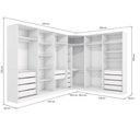 Ver imagem 4 de Guarda Roupa Casal Quarto Modulado Adapt em L 12 Portas 14 Gavetas 342cm x 263cm Branco Nogueira- Kappesberg