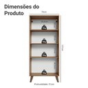 Ver imagem 3 de Cristaleira 70 cm 2 Portas de Vidro com Pés Trapézio Rustic/Crema/Rustic Vik Madesa
