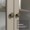 Ver imagem 6 de Cristaleira 70 cm 2 Portas de Vidro com Pés Trapézio Rustic/Crema/Rustic Vik Madesa
