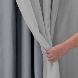 Cortina Voil Cinza com Forro Blackout Tecido 4,00x2,30 Corta Luz - 2 Cortina Voil Cinza com Forro Blackout Tecido 4,00x2,30 Corta Luz - 2