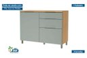Ver imagem 4 de Armário de Cozinha Modulado Balcão Marquesa 1 Porta e 3 Gaveta C/ Tampo 120cm Branca/nature -