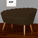 Ver imagem 5 de Namoradeira Sofá Pétala 2 lugares Suede Marrom  Visalar Móveis