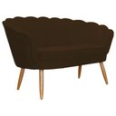 Ver imagem 3 de Namoradeira Sofá Pétala 2 lugares Suede Marrom  Visalar Móveis