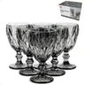 Jogo 6 Taças Diamond Vidro Diamante Negro Fumê 340ml - 4