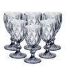 Jogo 6 Taças Diamond Vidro Diamante Negro Fumê 340ml - 1