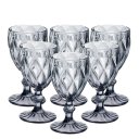 Ver imagem 1 de Jogo 6 Taças Diamond Vidro Diamante Negro Fumê 340ml