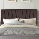 Ver imagem 1 de Painel Cabeceira Estofada Bélgica 195cm Cama Box King Suede Marrom- Mabe Magazine