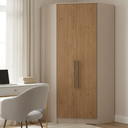 Ver imagem 1 de Guarda-Roupa Canto Closet com 2 Portas e 2 Gavetas MDF Requinte+ Marrom/Duna/Macadâmia