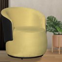 Ver imagem 1 de Poltrona Organica Beatriz Suede Amarelo C/ Composê Corano Preto - Lm Decor