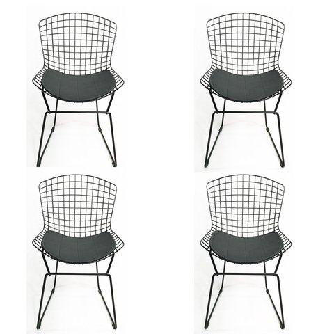Kit 4 Cadeiras para cozinha Bertoia Preta - Poltronas do Sul