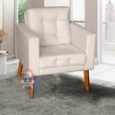 Ver imagem 1 de Sofá/poltrona/cadeira Decorativa Glamour Dubai com Pés em Madeira Bege