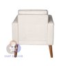 Sofá/poltrona/cadeira Decorativa Glamour Dubai com Pés em Madeira Bege - 3